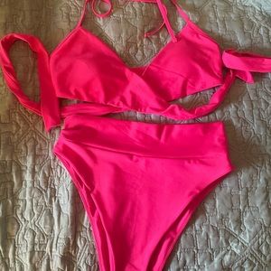 aerie bright pink bikini